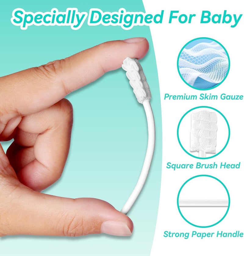 Foily 30-Pack Baby Tongue Cleaner Gauze– Gentle Newborn Oral Care, Disposable Toddler Tooth Brush for 0-24 Months Tooth Mouth Gum Clean (Square Style) - Image 4